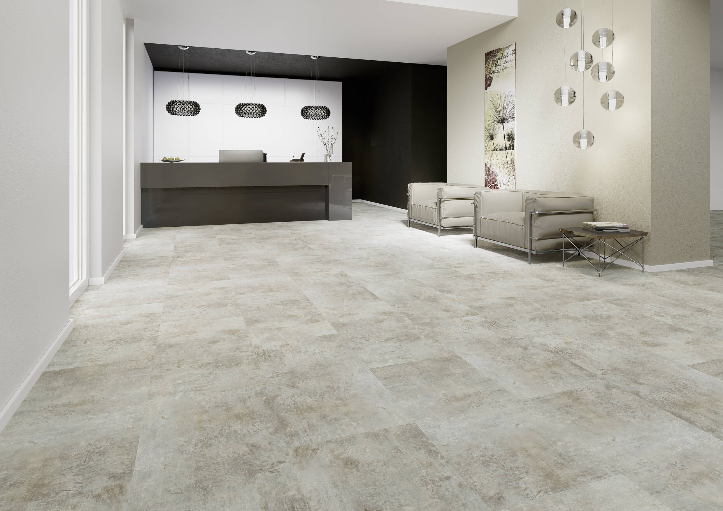 Joka Klebe-Vinyl DESIGN 555 2,5mm/NS 0,55mm Dryback 5602 battered garage floor