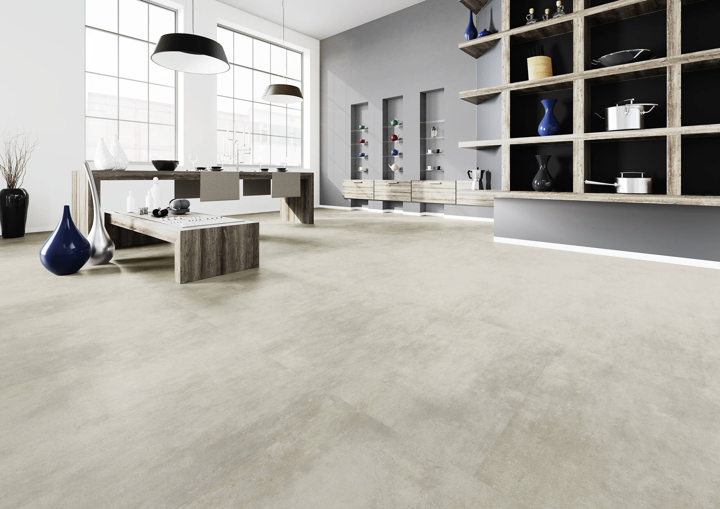 Joka Klebe-Vinyl DESIGN 555 2,5mm/NS 0,55mm Dryback 5609 Patchy Concrete