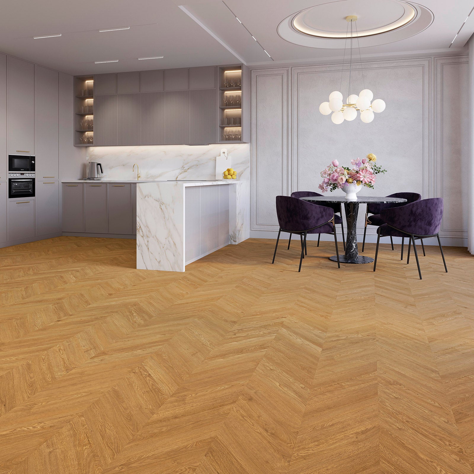 Joka Klebe-Vinyl Design 555 Evolut 2,5/0,55mm Chevron 5804 Palm Oak EIR 52,26x9,24cm