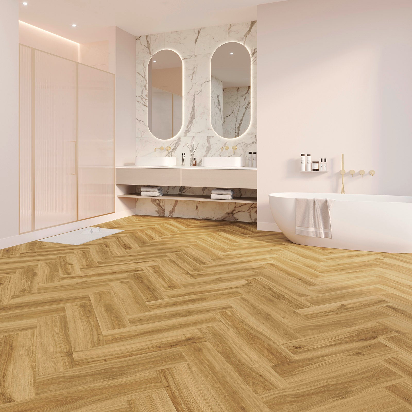 Joka Klebe-Vinyl Design 555 Evolut 2,5/0,55mm Fischgrät 5103 Amber Oak 63,20x15,80cm