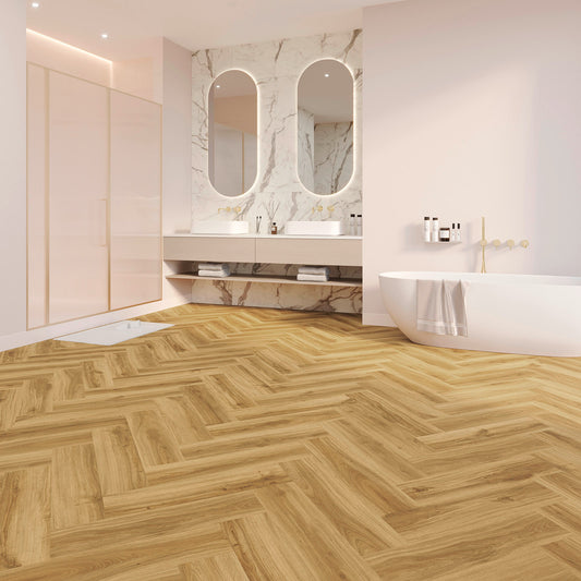 Joka Klebe-Vinyl Design 555 Evolut 2,5/0,55mm Fischgrät 5103 Amber Oak 63,20x15,80cm