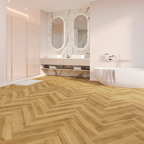 Joka Klebe-Vinyl Design 555 Evolut 2,5/0,55mm Fischgrät 5103 Amber Oak 63,20x15,80cm