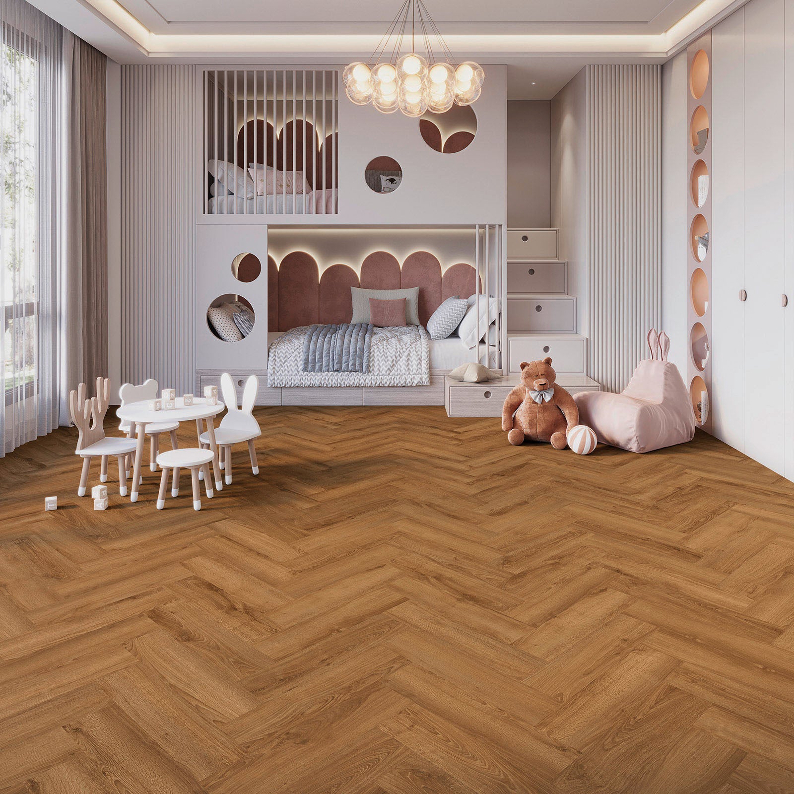 Joka Klebe-Vinyl Design 555 Evolut 2,5/0,55mm Fischgrät 5105 Cognac Oak EIR 63,20x15,8