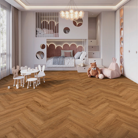 Joka Klebe-Vinyl Design 555 Evolut 2,5/0,55mm Fischgrät 5105 Cognac Oak EIR 63,20x15,8