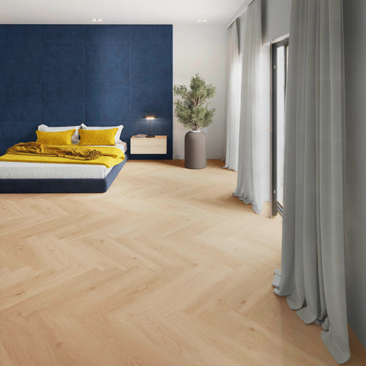 Joka Klebe-Vinyl Designböden 555 Wooden Styles Herringbone 2,5/0,55 mm 6704 OakBlond EIR
