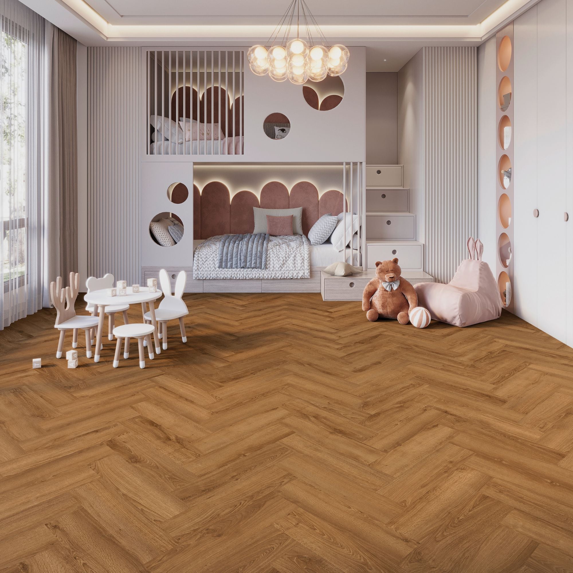 Joka Klick-Vinyl Design 555 Evolut Fischgrät 6,0/0,55mm 105 Cognac Oak