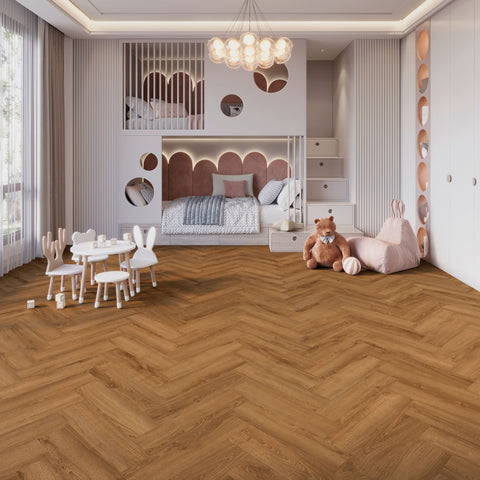 Joka Klick-Vinyl Design 555 Evolut Fischgrät 6,0/0,55mm 105 Cognac Oak
