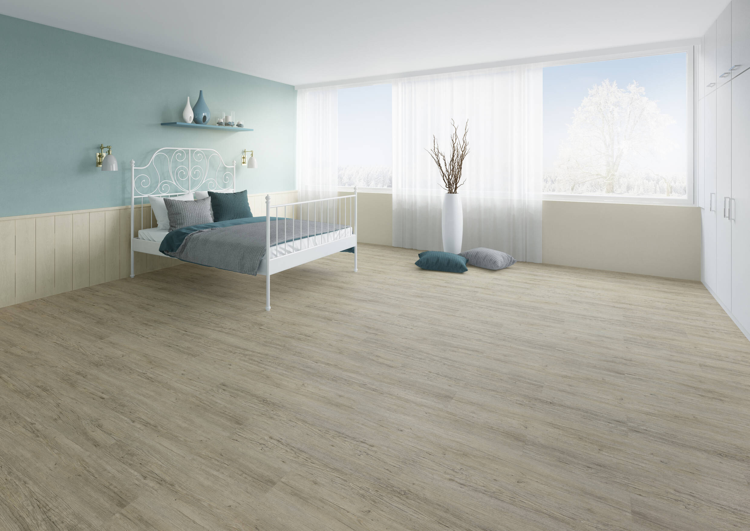 Joka Klick-Vinyl Designböden 340 Rigid Board m. IXPE DESIGN 340 Click+ 5,0mm/NS 0.4mm 834X Grey Pine