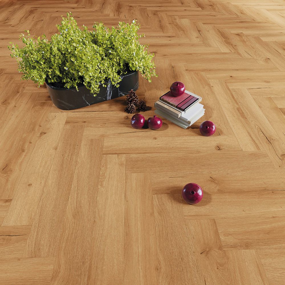 Joka Klick-Vinyl Designböden 555 Wooden Styles Herringbone Click 7,0/0,55 mm m. IXPE 706H Oak Chalet EIR