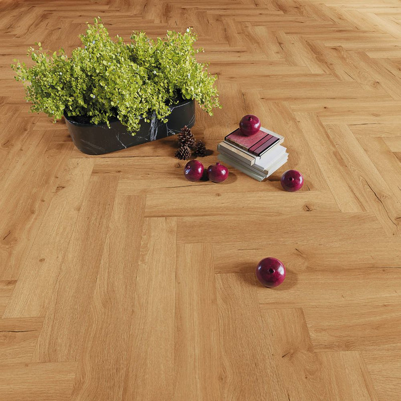 Joka Klick-Vinyl Designböden 555 Wooden Styles Herringbone Click 7,0/0,55 mm m. IXPE 706H Oak Chalet EIR