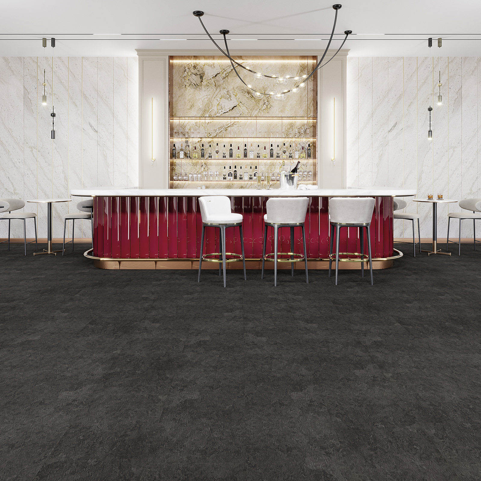 Joka Klick-Vinyl Designböden DESIGN 555 Click 5,0mm/NS 0.55mm Rigid Board m. IXPE 542 Black Slate 45,72x91,44