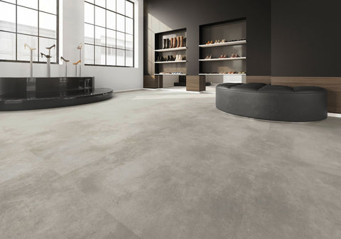 Joka Klick-Vinyl Designböden DESIGN 555 Click 5,0mm/NS 0.55mm Rigid Board m. IXPE 607 Industrial concrete light