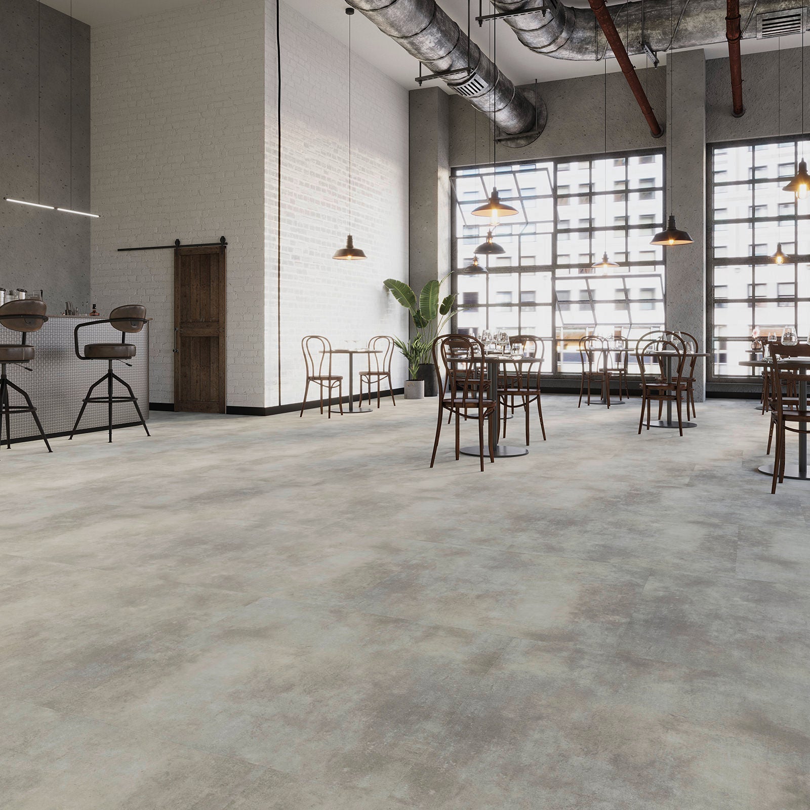 Joka Klick-Vinyl Designböden DESIGN 555 Click 5,0mm/NS 0.55mm Rigid Board m. IXPE 607 Industrial concrete light