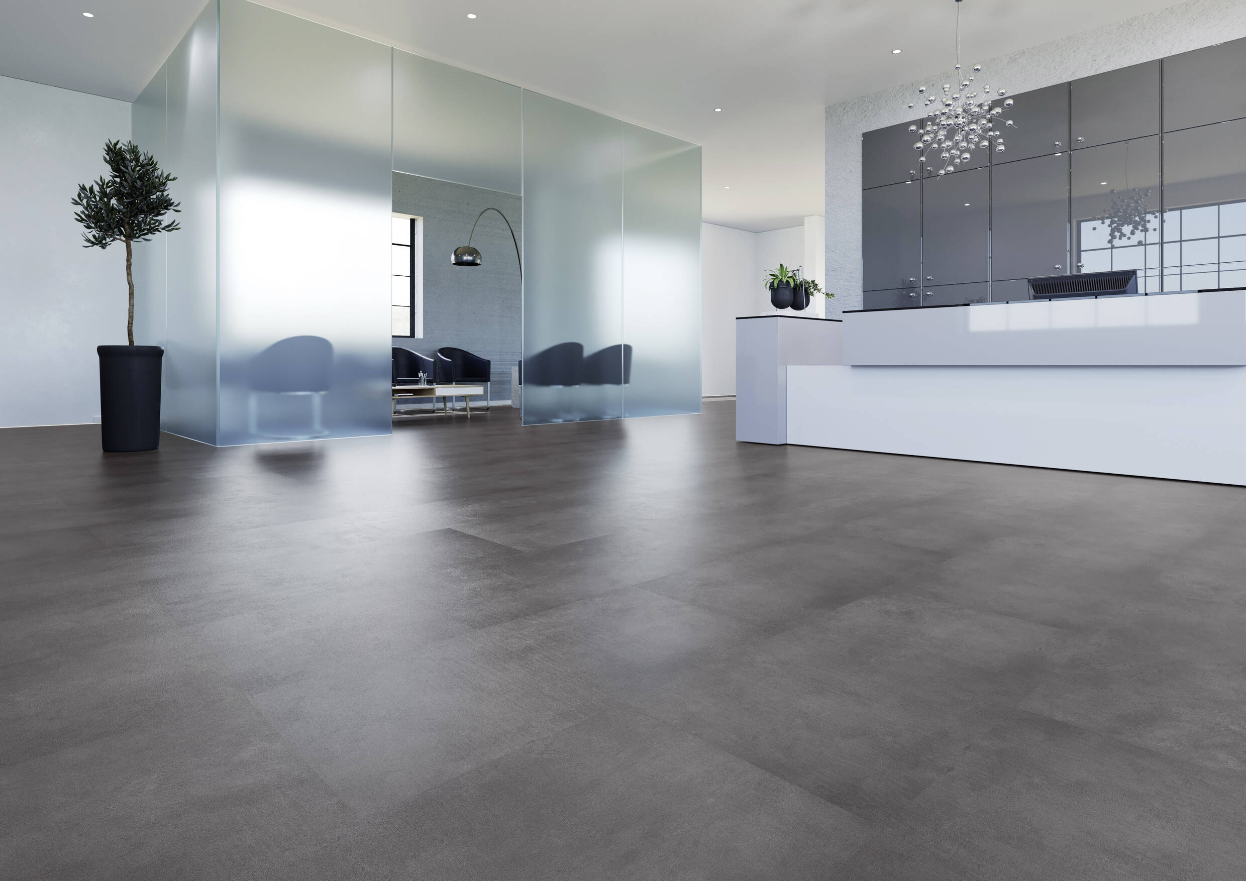 Joka Klick-Vinyl Designböden Sinero HDF Clickvariante 8,5/34er 510 Dark Cementa