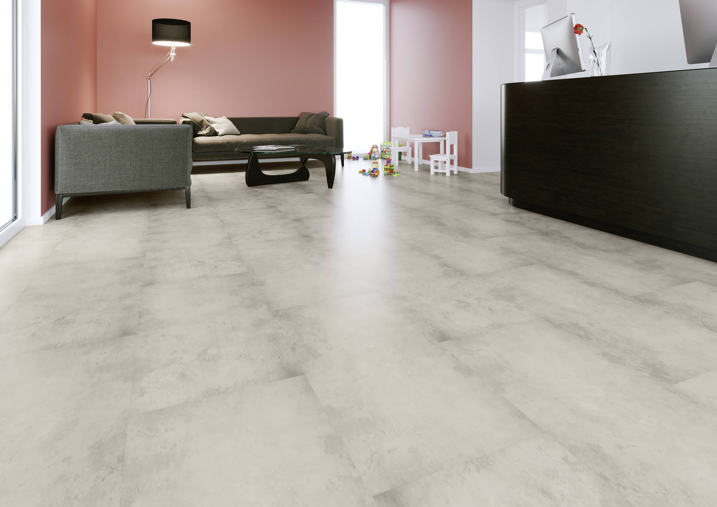 Joka Klick-Vinyl Designböden Sinero HDF Clickvariante 8,5/34er 512 Light Cementa