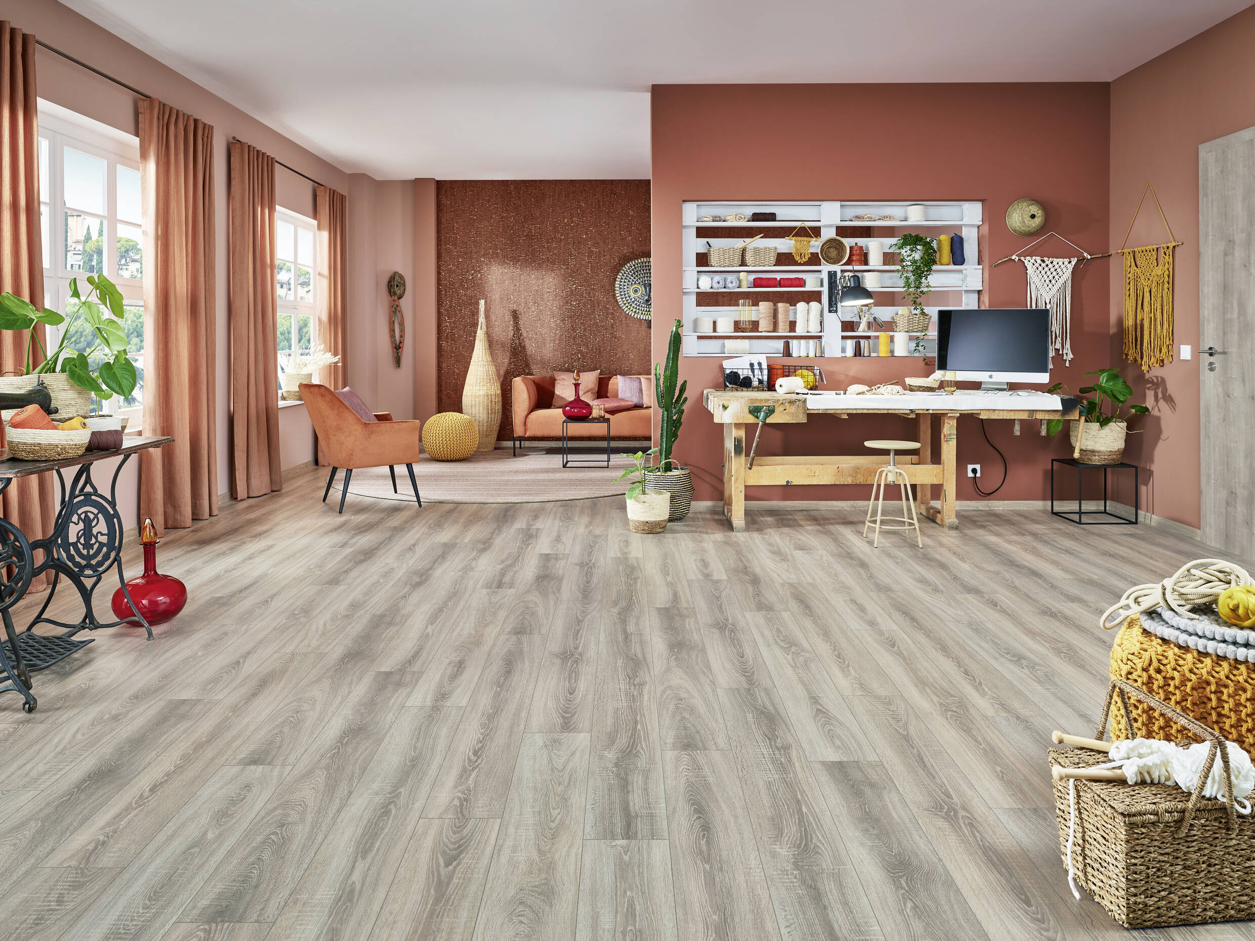 Joka MADISON CITY V4 431 NP NormalPlank Laminatboden mit „DUO-Connect+“-System 4804-Oak rift grey 1-Stab AS