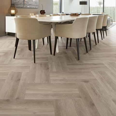 COREtec Klick-Vinyl Eiche Meadow Fischgrät