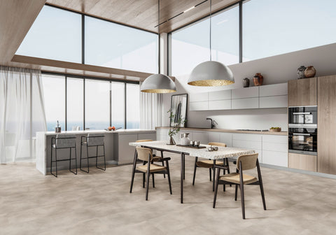 Repac Klick-Vinyl Modern Concrete 65-05 MF100045 - Creme | inkl. Trittschalldämmung & weiße Sockelleiste