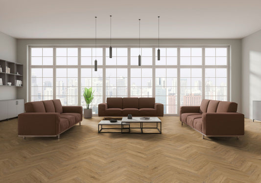 Repac Klick-Vinyl Prime Oak Herringbone 50-05 MF100077 - RUSTIC 5030 | inkl. Trittschalldämmung & weiße Sockelleiste