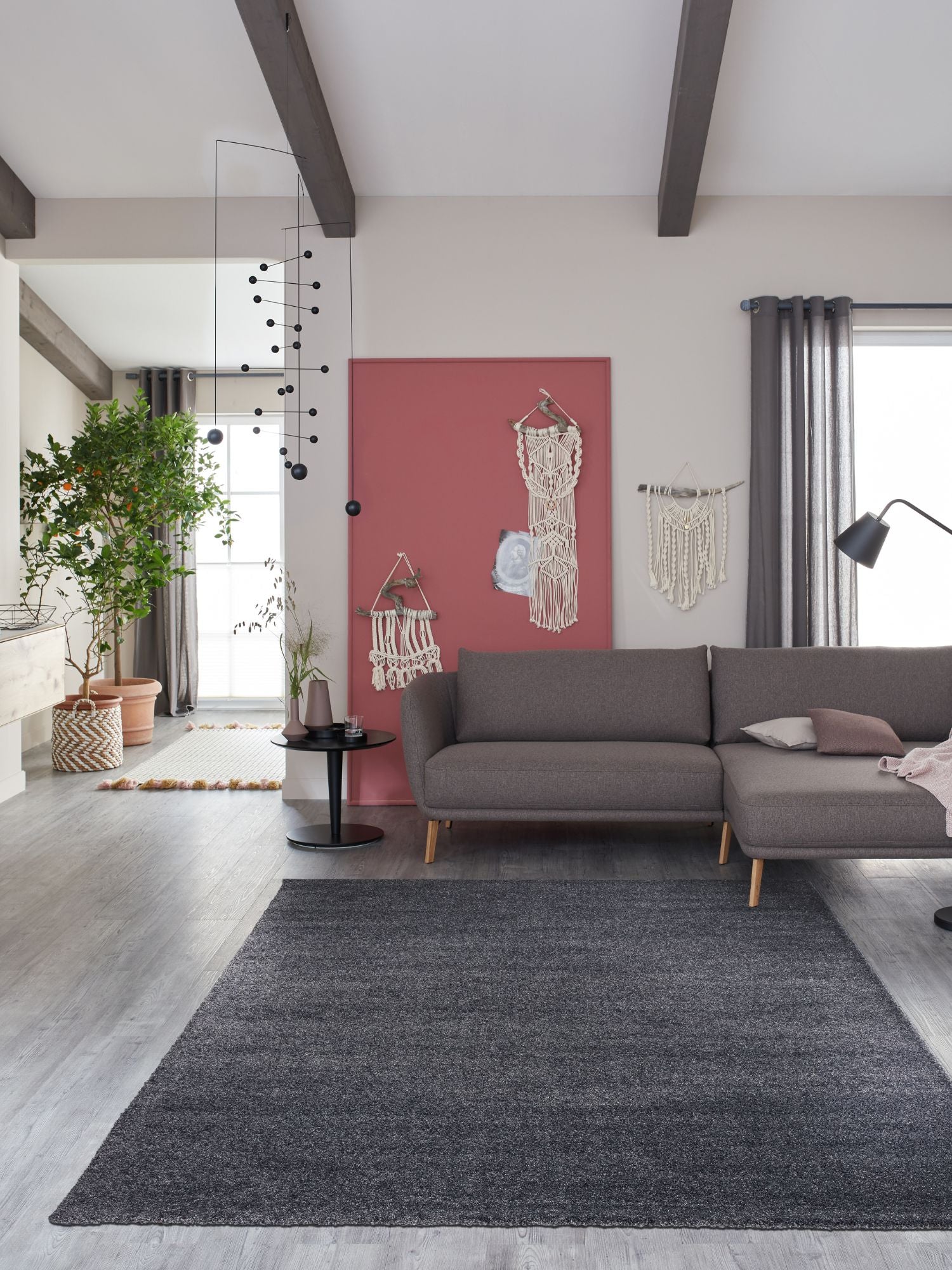 Schöner Wohnen Pure 6307 Webteppich Anthrazit