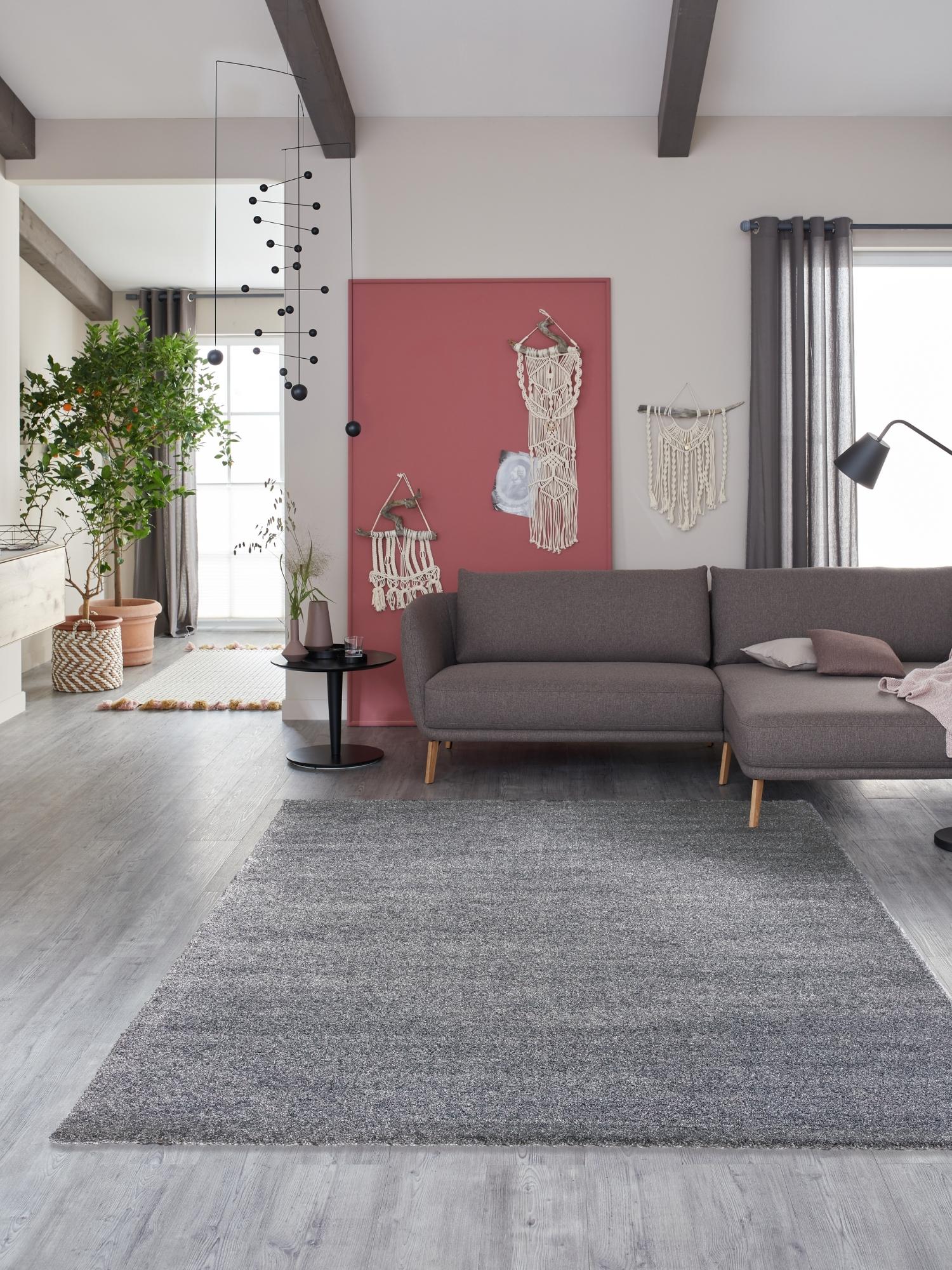 Schöner Wohnen Pure 6307 Webteppich Silber
