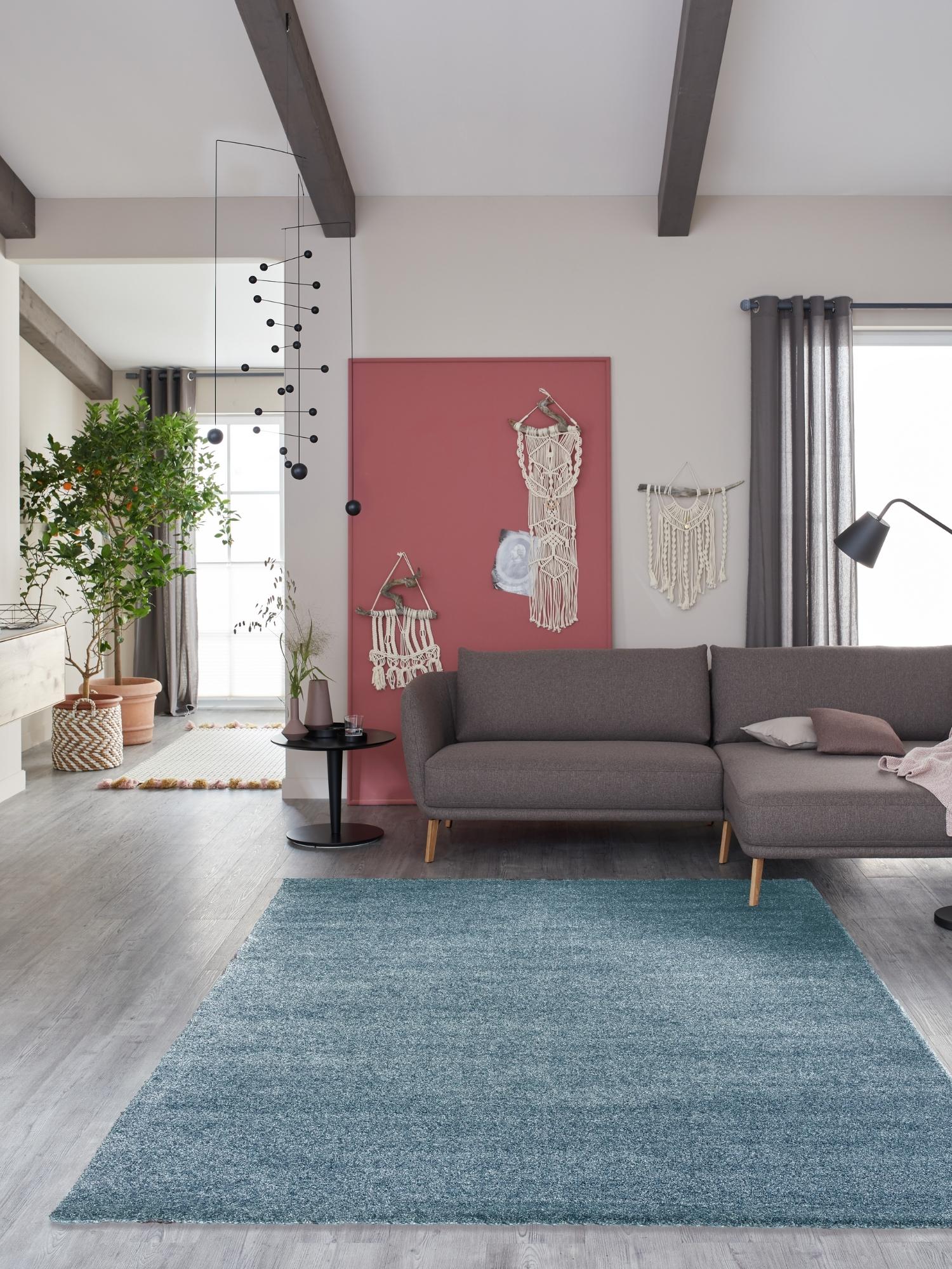 Schöner Wohnen Pure 6307 Webteppich Türkis
