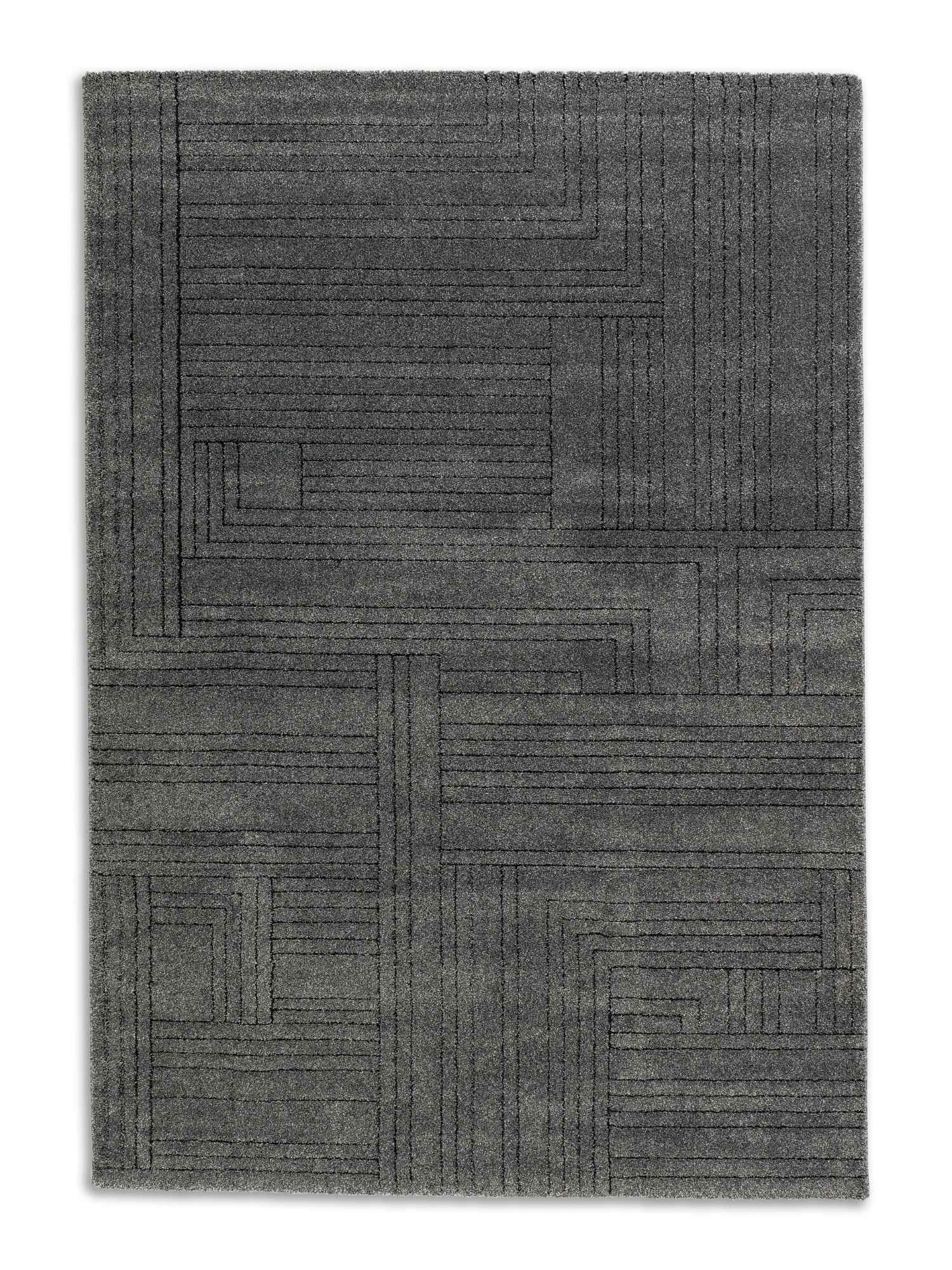 Schöner Wohnen Pure Design 6317 Webteppich Grafisch Anthrazit