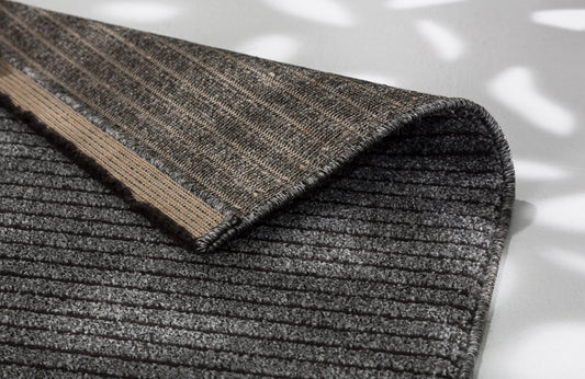Schöner Wohnen Pure Design 6317 Webteppich Streifen Anthrazit