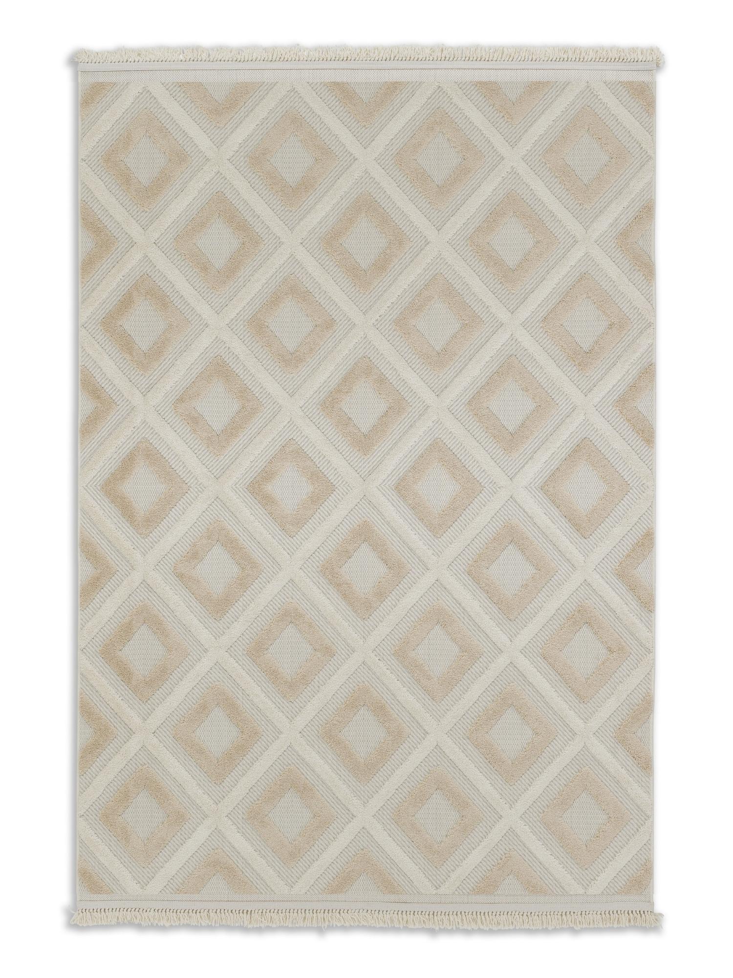 Schöner Wohnen Summer 6352 Outdoorteppich Quadrate Beige