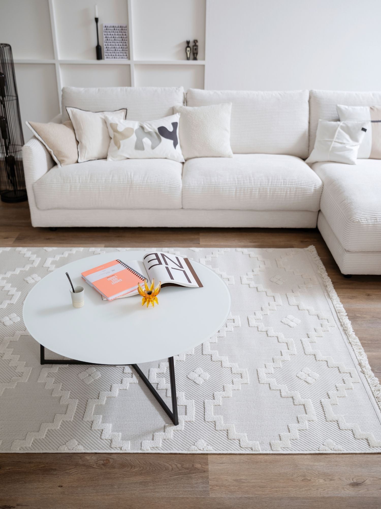 Schöner Wohnen Summer 6352 Outdoorteppich Quadrate Creme