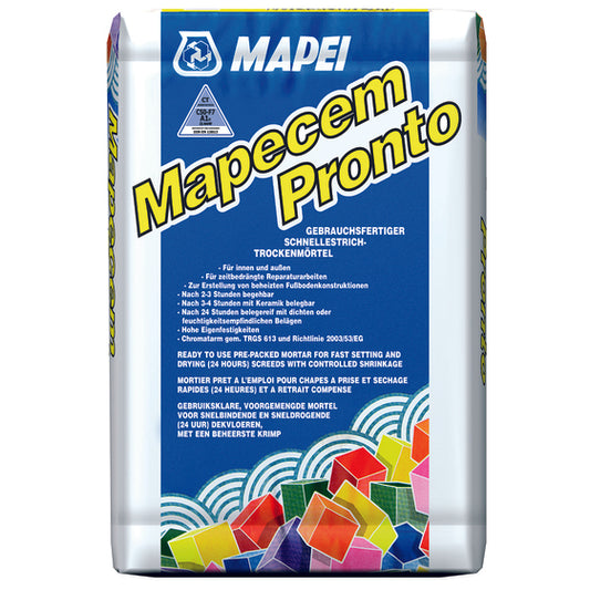 Mapei Mapecem Pronto Schnellestrich- Werktrockenmörtel für innen + außen Sack a 25 Kg