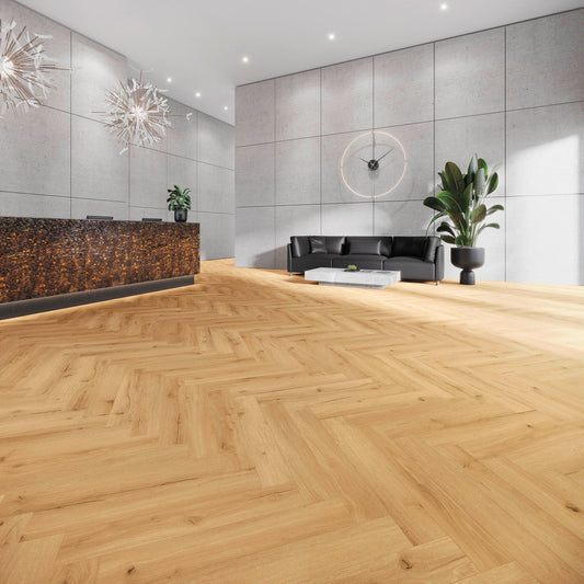 Joka Klebe-Vinyl Designböden 555 Wooden Styles Herringbone 2,5/0,55 mm 6706 OakChaletEIR